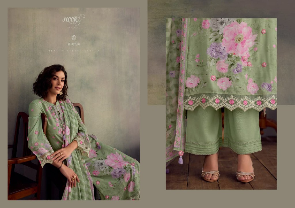 KIMORA HEER JAZZ WHOLESALE PURE MUSLIN DELICATE DESIGN UNSTITCH SALWAR SUITS EXPORTER