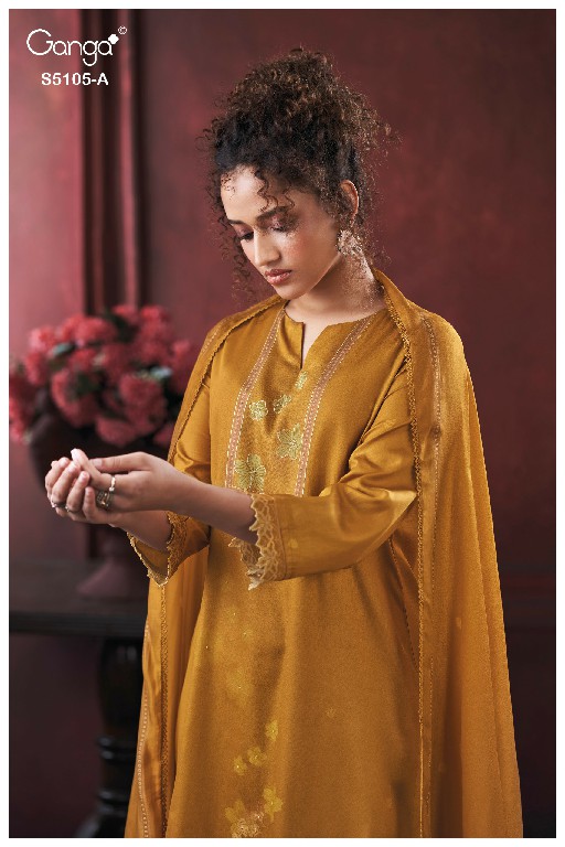 GANGA JULISSE S5015 WHOLESALE PREMIUM COTTON CLASSY LOOK UNSTITCH SALWAR SUITS SUPPLIER