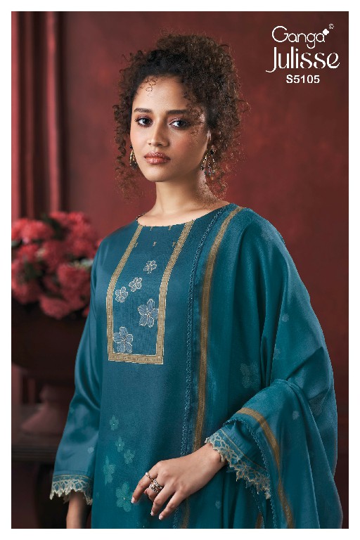 GANGA JULISSE S5015 WHOLESALE PREMIUM COTTON CLASSY LOOK UNSTITCH SALWAR SUITS SUPPLIER