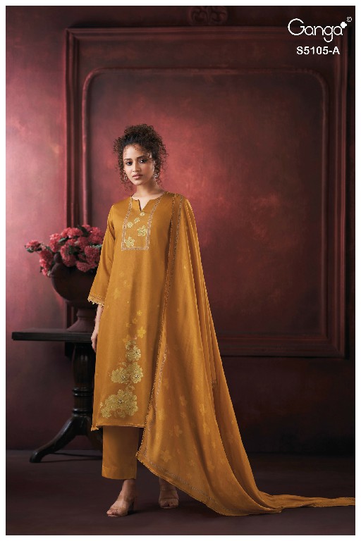 GANGA JULISSE S5015 WHOLESALE PREMIUM COTTON CLASSY LOOK UNSTITCH SALWAR SUITS SUPPLIER