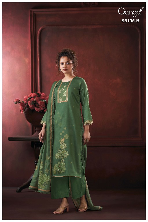 GANGA JULISSE S5015 WHOLESALE PREMIUM COTTON CLASSY LOOK UNSTITCH SALWAR SUITS SUPPLIER