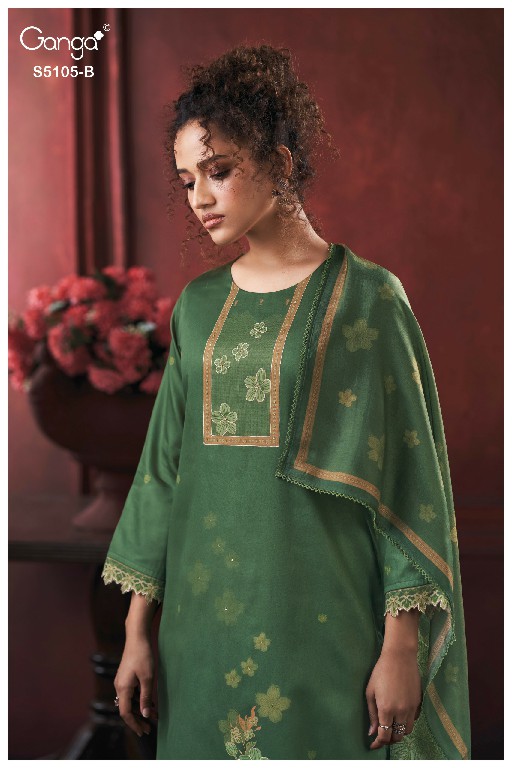 GANGA JULISSE S5015 WHOLESALE PREMIUM COTTON CLASSY LOOK UNSTITCH SALWAR SUITS SUPPLIER