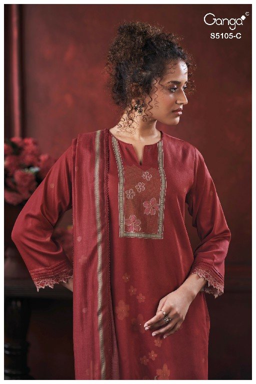 GANGA JULISSE S5015 WHOLESALE PREMIUM COTTON CLASSY LOOK UNSTITCH SALWAR SUITS SUPPLIER