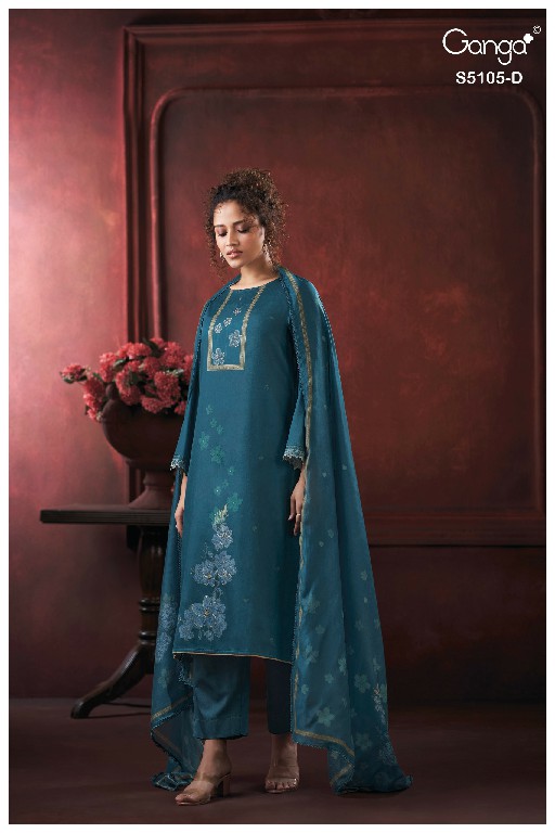 GANGA JULISSE S5015 WHOLESALE PREMIUM COTTON CLASSY LOOK UNSTITCH SALWAR SUITS SUPPLIER