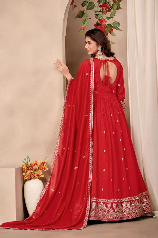 TEXTILEDEAL KHAWAISH 11-12 WHOLESALE READYMADE ART SILK DESIGNER GOWN WITH DUPATTA ONLINE