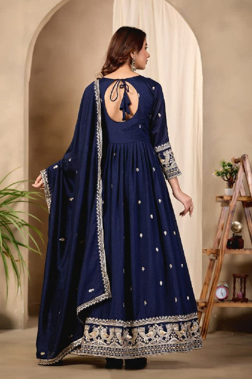 TEXTILEDEAL KHAWAISH 11-12 WHOLESALE READYMADE ART SILK DESIGNER GOWN WITH DUPATTA ONLINE