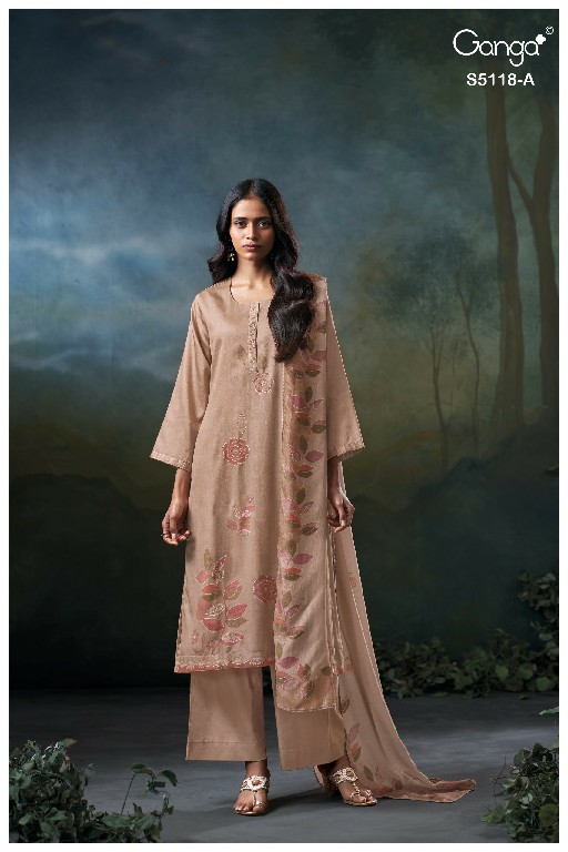 GANGA KRITIKA S5118 WHOLESALE PREMIUM COTTON FANCY DESIGN UNSTITCH SALWAR SUITS EXPORTER
