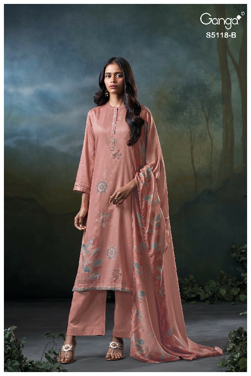 GANGA KRITIKA S5118 WHOLESALE PREMIUM COTTON FANCY DESIGN UNSTITCH SALWAR SUITS EXPORTER