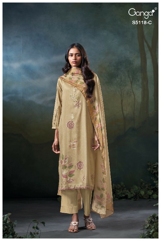 GANGA KRITIKA S5118 WHOLESALE PREMIUM COTTON FANCY DESIGN UNSTITCH SALWAR SUITS EXPORTER