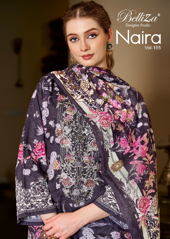 BELLIZA NAIRA VOL 155 WHOLESALE PURE COTTON EXCLUSIVE DESIGN UNSTITCH SALWAR SUITS SUPPLIER