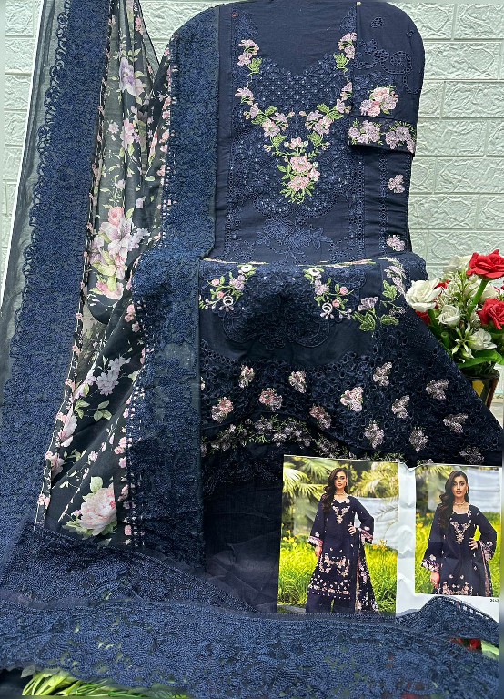 DEEPSY ELAF PREMIUM VOL 6 D.NO 2043 WHOLESALE PURE COTTON EMBROIDERED UNSTITCH SALWAR SUITS SUPPLIER