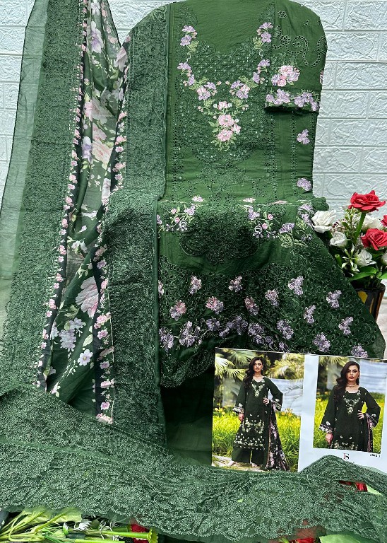 DEEPSY ELAF PREMIUM VOL 6 D.NO 2043 WHOLESALE PURE COTTON EMBROIDERED UNSTITCH SALWAR SUITS SUPPLIER