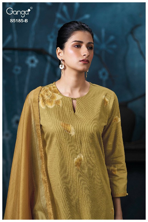 GANGA DAANYA S5185 WHOLESALE PREMIUM COTTON UNIQUE DESIGN UNSTITCH SALWAR SUITS FOR EXPORT