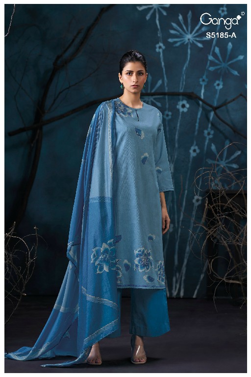 GANGA DAANYA S5185 WHOLESALE PREMIUM COTTON UNIQUE DESIGN UNSTITCH SALWAR SUITS FOR EXPORT