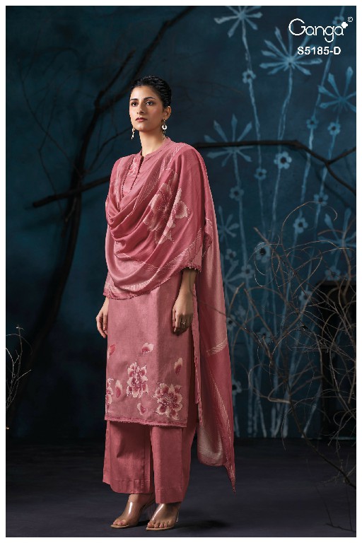 GANGA DAANYA S5185 WHOLESALE PREMIUM COTTON UNIQUE DESIGN UNSTITCH SALWAR SUITS FOR EXPORT