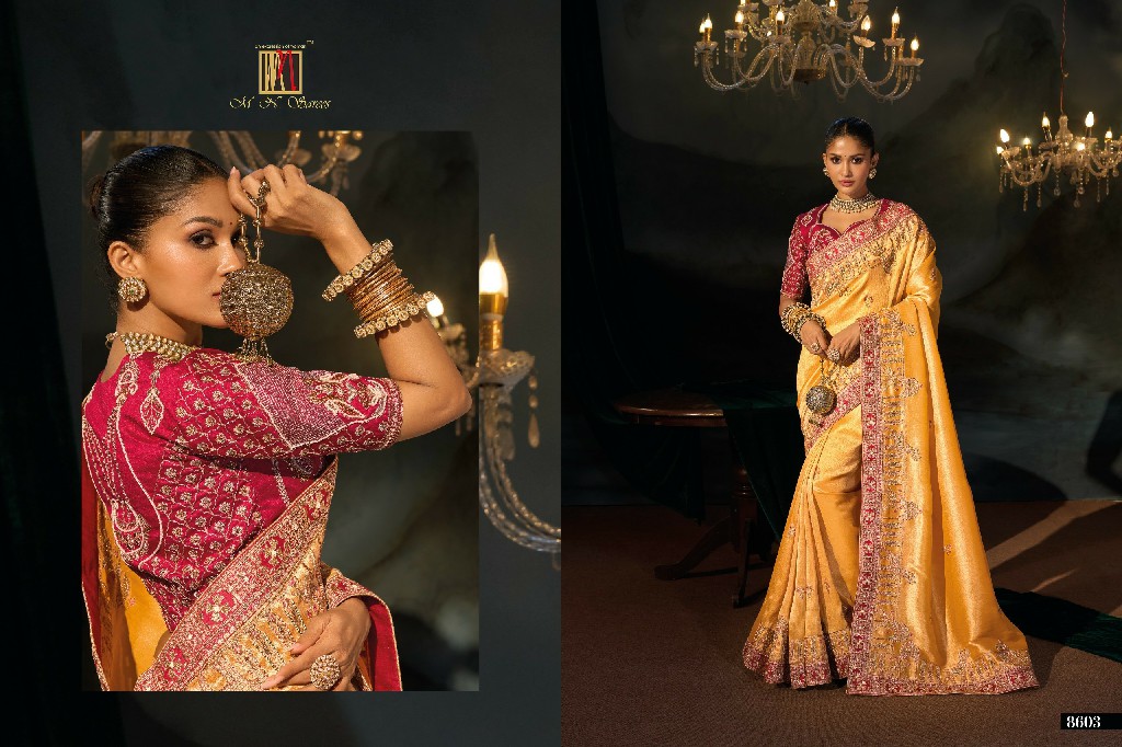 MN D.NO 8600 SERIES WHOLESALE ROYAL LOOK LATEST DESIGNER WEDDING WEAR SAREES FOR WOMEN ONLINE