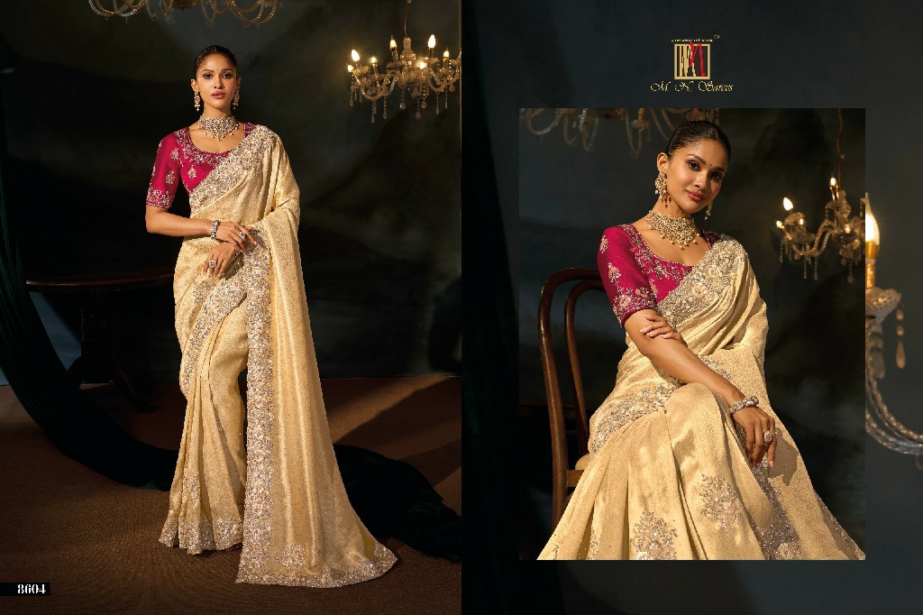 MN D.NO 8600 SERIES WHOLESALE ROYAL LOOK LATEST DESIGNER WEDDING WEAR SAREES FOR WOMEN ONLINE