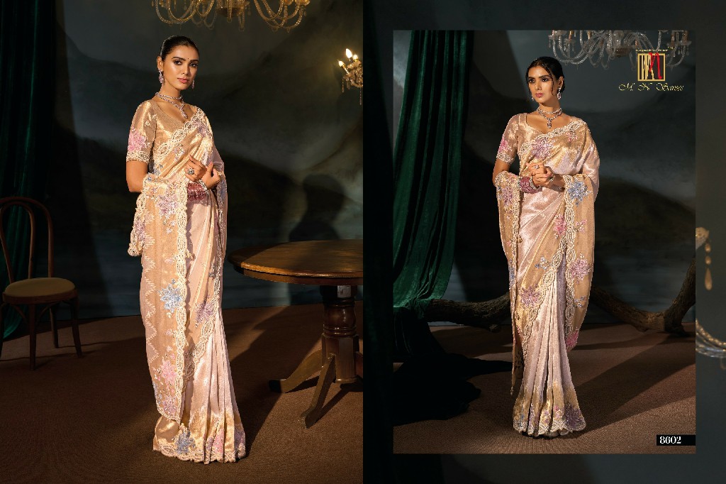 MN D.NO 8600 SERIES WHOLESALE ROYAL LOOK LATEST DESIGNER WEDDING WEAR SAREES FOR WOMEN ONLINE