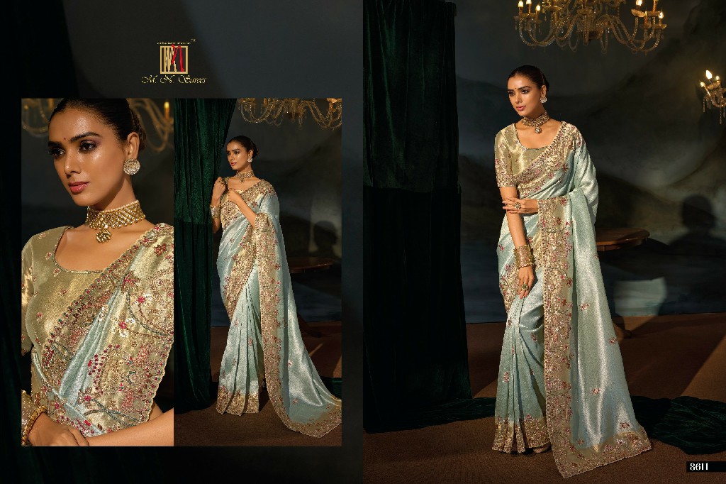 MN D.NO 8600 SERIES WHOLESALE ROYAL LOOK LATEST DESIGNER WEDDING WEAR SAREES FOR WOMEN ONLINE