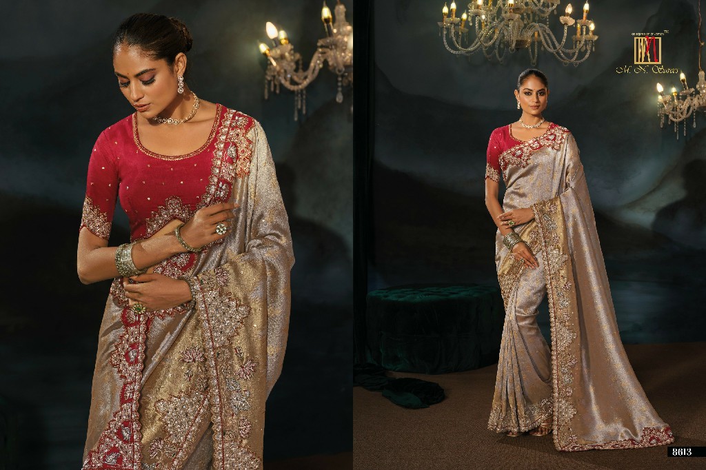 MN D.NO 8600 SERIES WHOLESALE ROYAL LOOK LATEST DESIGNER WEDDING WEAR SAREES FOR WOMEN ONLINE