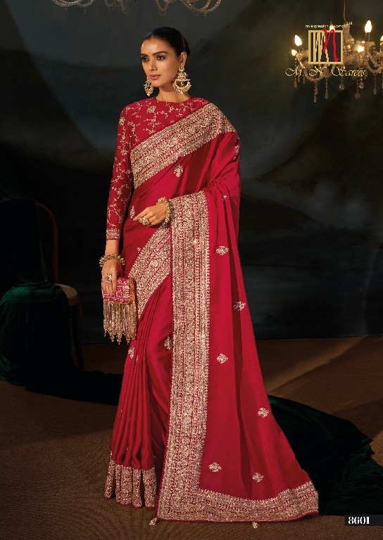 MN D.NO 8600 SERIES WHOLESALE ROYAL LOOK LATEST DESIGNER WEDDING WEAR SAREES FOR WOMEN ONLINE