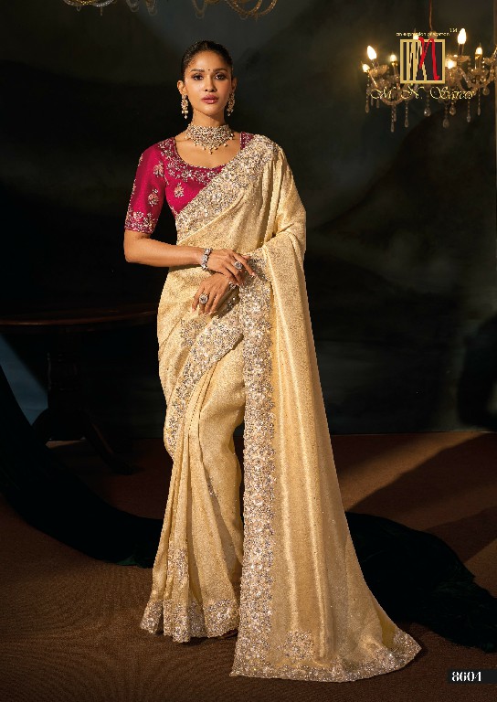 MN D.NO 8600 SERIES WHOLESALE ROYAL LOOK LATEST DESIGNER WEDDING WEAR SAREES FOR WOMEN ONLINE