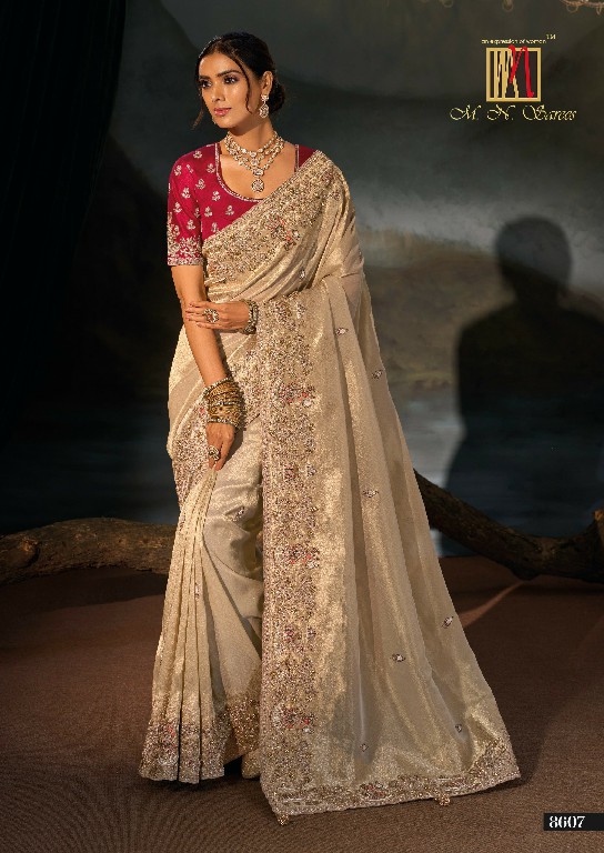 MN D.NO 8600 SERIES WHOLESALE ROYAL LOOK LATEST DESIGNER WEDDING WEAR SAREES FOR WOMEN ONLINE