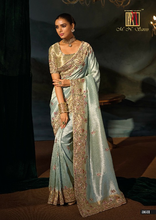 MN D.NO 8600 SERIES WHOLESALE ROYAL LOOK LATEST DESIGNER WEDDING WEAR SAREES FOR WOMEN ONLINE
