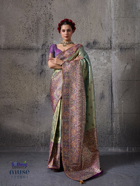 SETHNIC LIFESTYLE MUSE DELIGHT WHOLESALE BANARASI TISSUE SILK GLAMOURS STYLE SAREES FOR WOMEN ONLINE