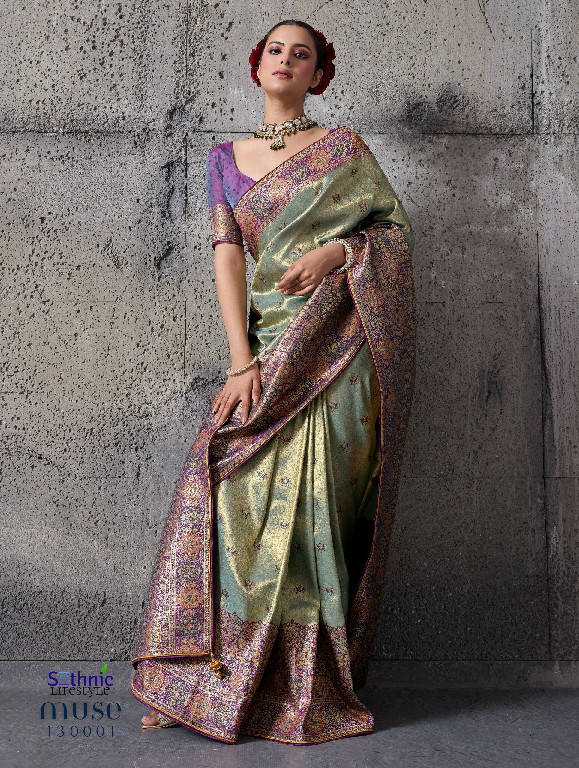 SETHNIC LIFESTYLE MUSE DELIGHT WHOLESALE BANARASI TISSUE SILK GLAMOURS STYLE SAREES FOR WOMEN ONLINE