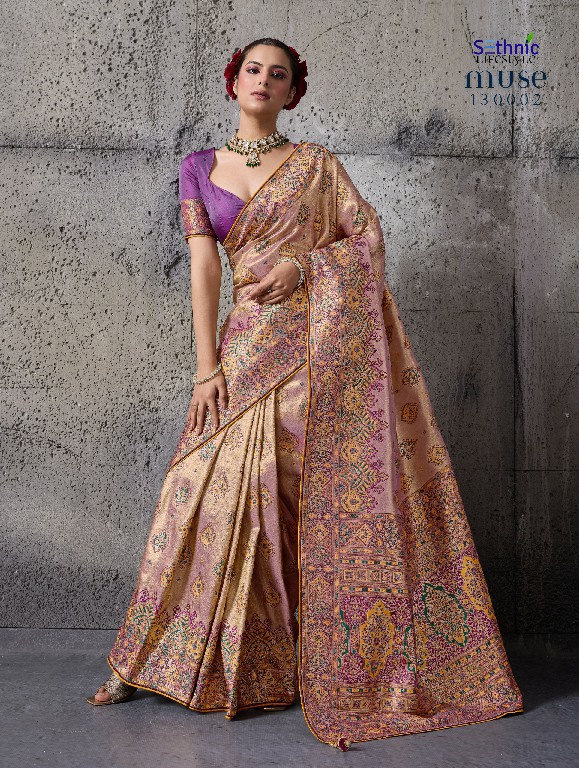 SETHNIC LIFESTYLE MUSE DELIGHT WHOLESALE BANARASI TISSUE SILK GLAMOURS STYLE SAREES FOR WOMEN ONLINE