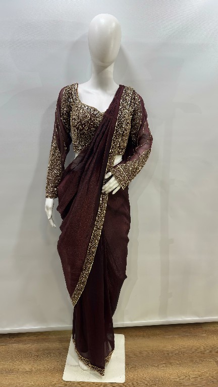 AMOHA D.NO A559 WHOLESALE SILK READY TO WEAR PARTY WEAR SAREES FOR WOMEN EXPORTER