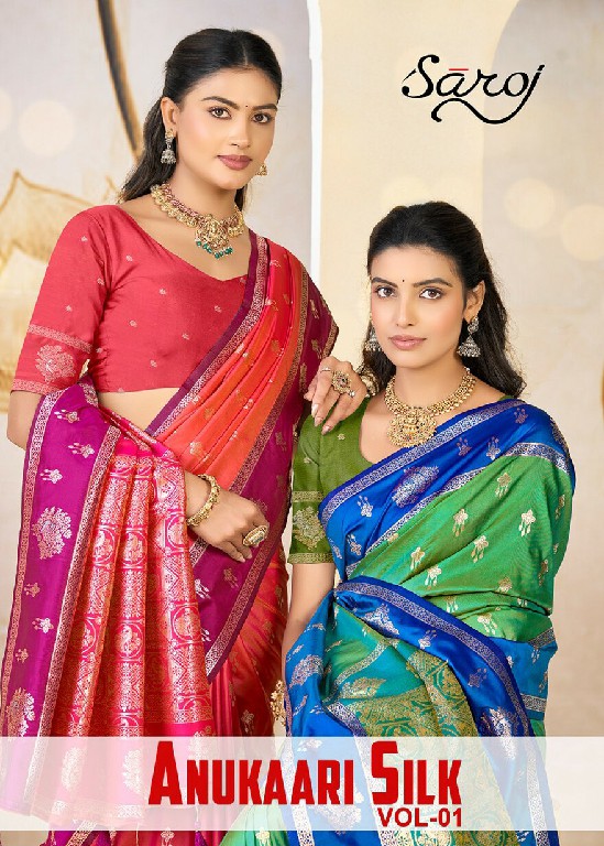 SAROJ ANUKAARI SILK VOL 1 WHOLESALE PURE SILK ELEGANCE INDIAN SAREES FOR WOMEN ONLINE
