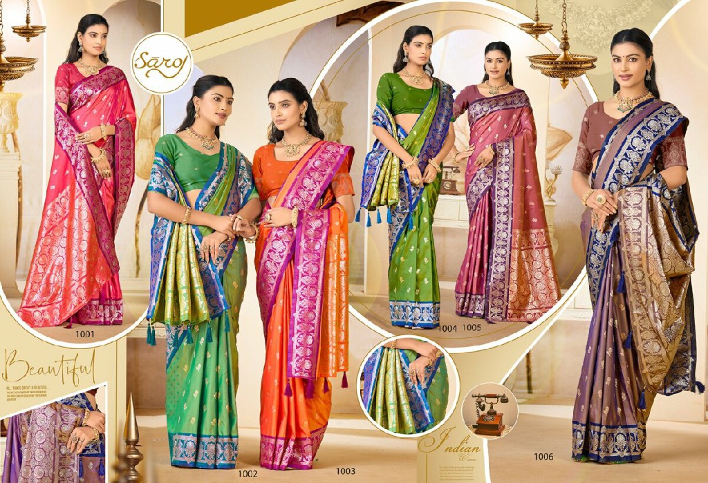 SAROJ ANUKAARI SILK VOL 2 WHOLESALE PURE SILK PRETTY LOOK INDIAN SAREES FOR WOMEN EXPORTER
