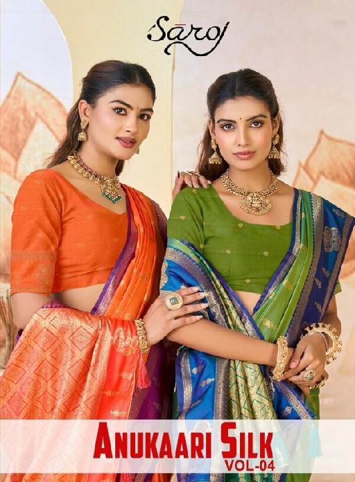 SAROJ ANUKAARI SILK VOL 4 WHOLESALE PURE SILK ETHNIC WEAR INDIAN SAREES FOR WOMEN ONLINE