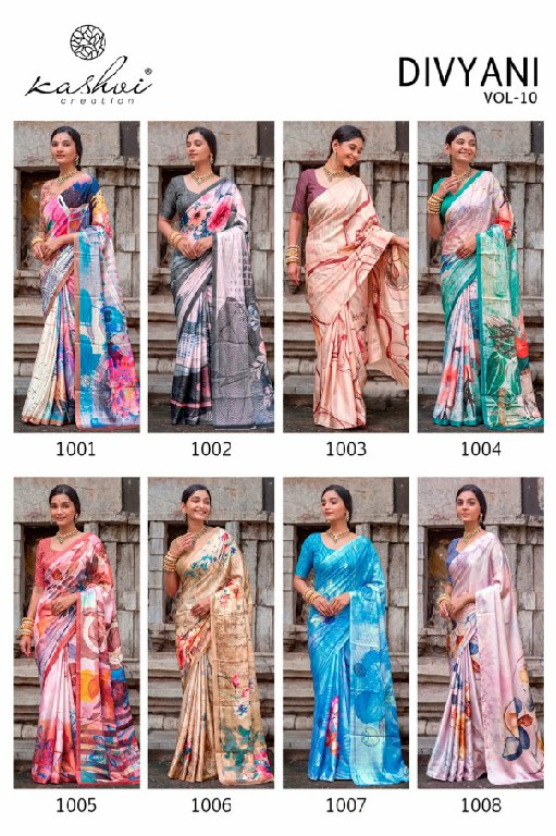 KASHVI CREATION DIVYANI VOL 10 WHOLESALE SATIN DAILY WEAR INDIAN SAREES FOR WOMEN EXPORTER