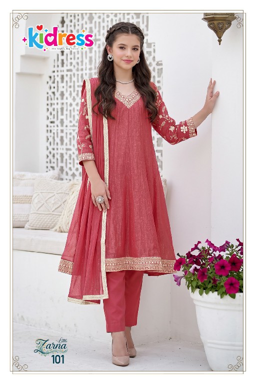 KI DRESS LITTLE ZARNA WHOLESALE READYMADE CRUNCHY ETHNIC WEAR 3 PCS COMBO SET SUITS FOR KIDS ONLINE