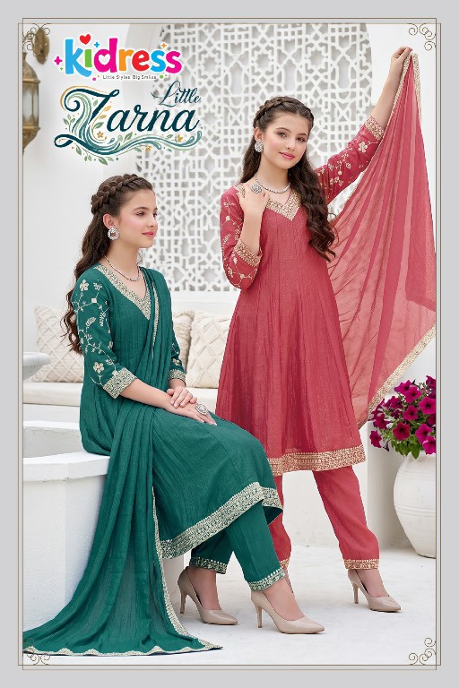 KI DRESS LITTLE ZARNA WHOLESALE READYMADE CRUNCHY ETHNIC WEAR 3 PCS COMBO SET SUITS FOR KIDS ONLINE