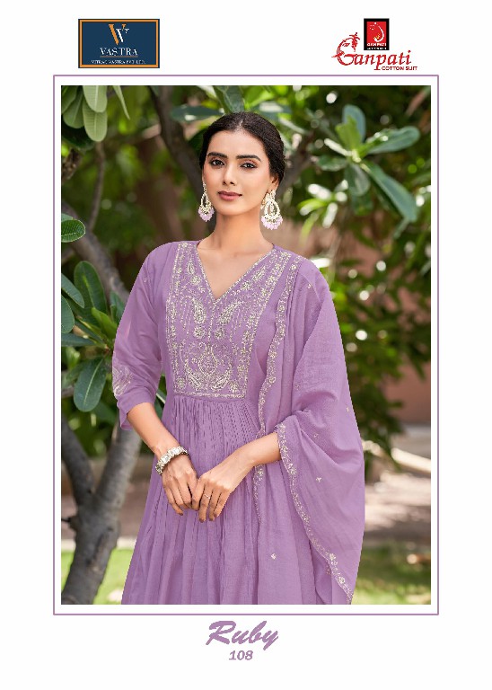 GANPATI RUBY VOL 1 WHOLESALE READYMADE BEAUTIFUL FASHIONABLE 3 PCS SUITS EXPORTER