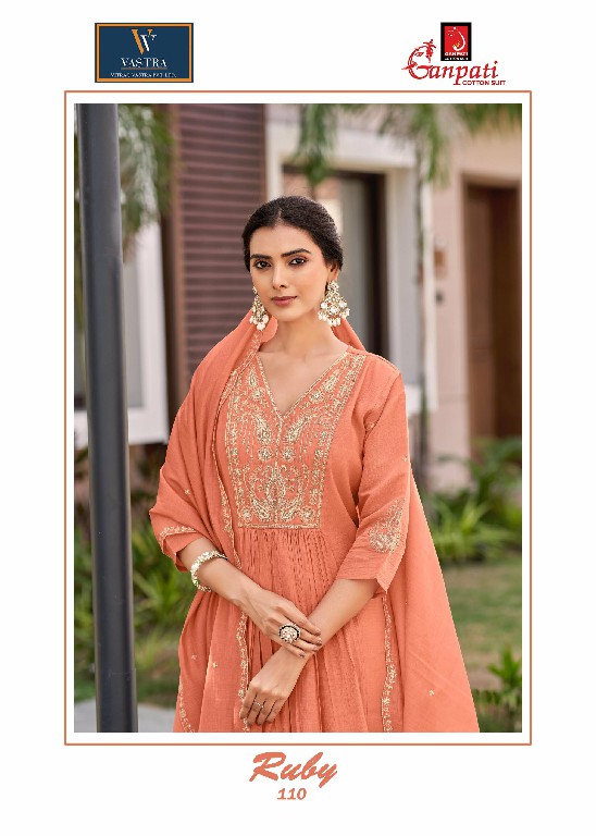 GANPATI RUBY VOL 1 WHOLESALE READYMADE BEAUTIFUL FASHIONABLE 3 PCS SUITS EXPORTER