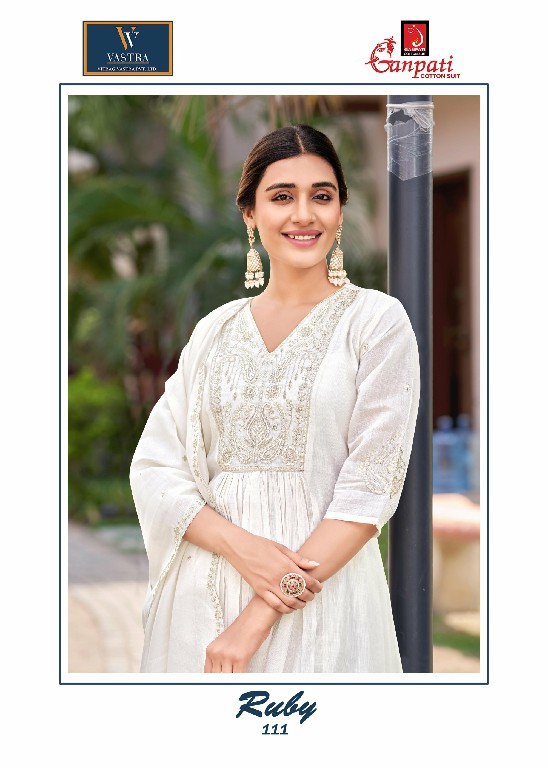 GANPATI RUBY VOL 1 WHOLESALE READYMADE BEAUTIFUL FASHIONABLE 3 PCS SUITS EXPORTER