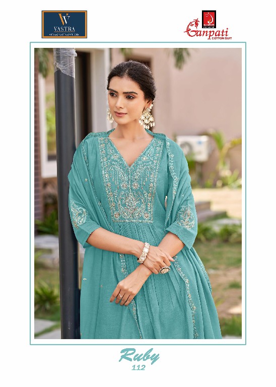 GANPATI RUBY VOL 1 WHOLESALE READYMADE BEAUTIFUL FASHIONABLE 3 PCS SUITS EXPORTER