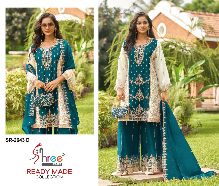 SHREE FABS R-2643 WHOLESALE READYMADE GUCHHI SATIN PREMIUM SILK WITH WORK 3 PCS SUITS EXPORTER