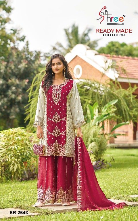 SHREE FABS R-2643 WHOLESALE READYMADE GUCHHI SATIN PREMIUM SILK WITH WORK 3 PCS SUITS EXPORTER