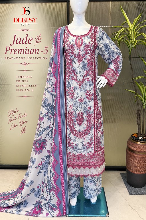 DEEPSY JADE PREMIUM VOL 5 WHOLESALE PURE PAKISTANI LAWN READYMADE 3 PCS SUITS EXPORTER