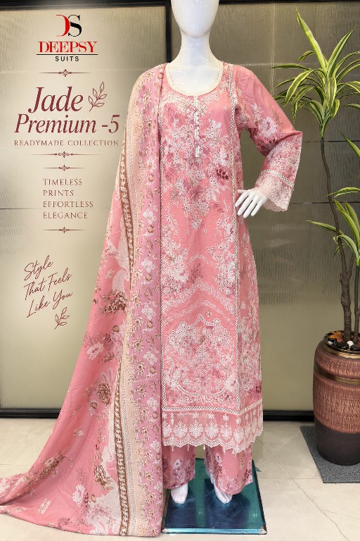 DEEPSY JADE PREMIUM VOL 5 WHOLESALE PURE PAKISTANI LAWN READYMADE 3 PCS SUITS EXPORTER