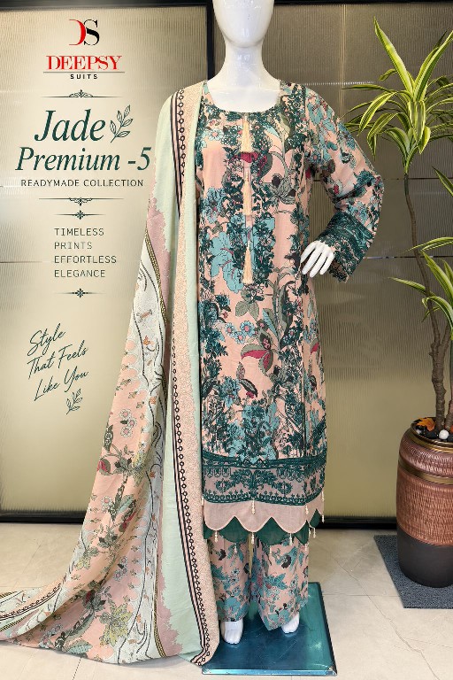 DEEPSY JADE PREMIUM VOL 5 WHOLESALE PURE PAKISTANI LAWN READYMADE 3 PCS SUITS EXPORTER