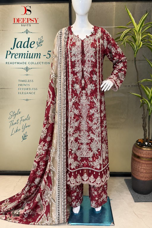 DEEPSY JADE PREMIUM VOL 5 WHOLESALE PURE PAKISTANI LAWN READYMADE 3 PCS SUITS EXPORTER