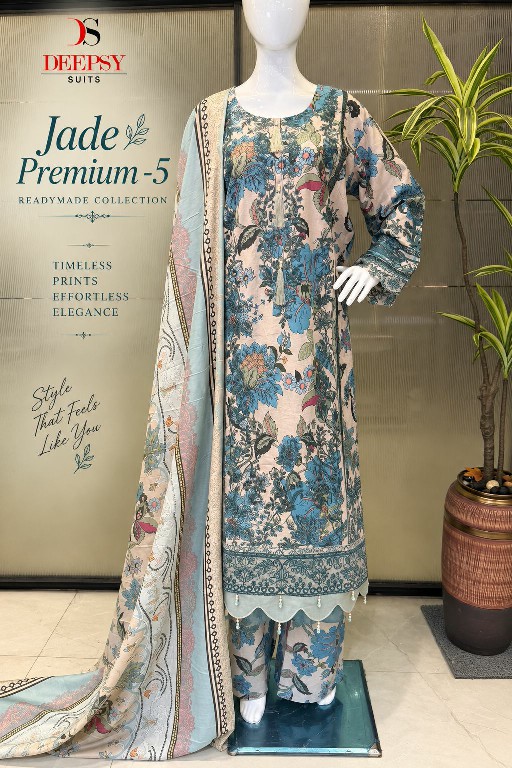 DEEPSY JADE PREMIUM VOL 5 WHOLESALE PURE PAKISTANI LAWN READYMADE 3 PCS SUITS EXPORTER