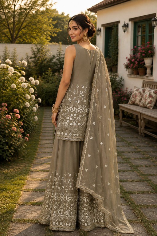 MRUDANGI VIHANIKA WHOLESALE READYMADE REAL GEORGETTE PARTY WEAR 3 PCS SUITS FOR EXPORT